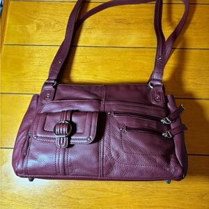 Stone Mountain Burgundy Leather Shoulder Bag
